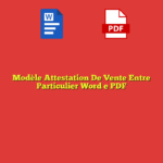 Modèle Attestation De Vente Entre Particulier Word e PDF