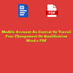 Modèle Avenant Au Contrat De Travail Pour Changement De Qualification Word e PDF