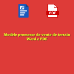Modèle promesse de vente de terrain​ Word e PDF