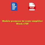 Modèle promesse de vente simplifiée​ Word e PDF