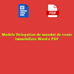 Modèle Délégation de mandat de vente immobilière Word e PDF