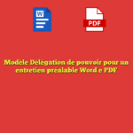 Modèle Délégation de pouvoir pour un entretien préalable Word e PDF