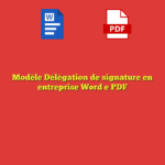 Modèle Délégation de signature en entreprise Word e PDF
