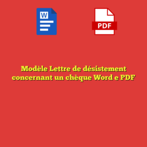 Modèle Lettre de désistement concernant un chèque Word e PDF