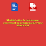 Modèle Lettre de désistement concernant un compromis de vente Word e PDF
