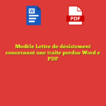 Modèle Lettre de désistement concernant une traite perdue Word e PDF