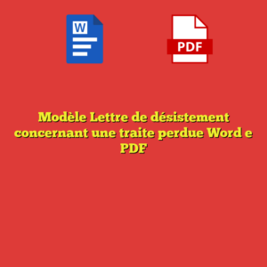 Modèle Lettre de désistement concernant une traite perdue Word e PDF