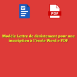 Modèle Lettre de désistement pour une inscription à l’école Word e PDF