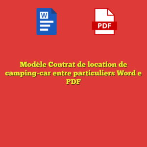 Modèle Contrat de location de camping-car entre particuliers Word e PDF