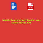 Modèle Contrat de prêt familial sans intérêt Word e PDF