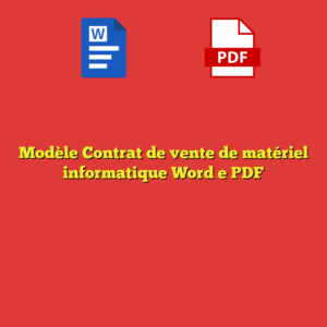 Modèle Contrat de vente de matériel informatique Word e PDF