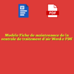 Modèle Fiche de maintenance de la centrale de traitement d’air Word e PDF