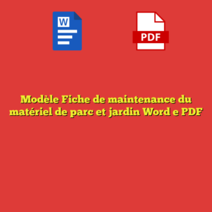Modèle Fiche de maintenance du matériel de parc et jardin Word e PDF