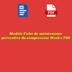 Modèle Fiche de maintenance préventive du compresseur Word e PDF